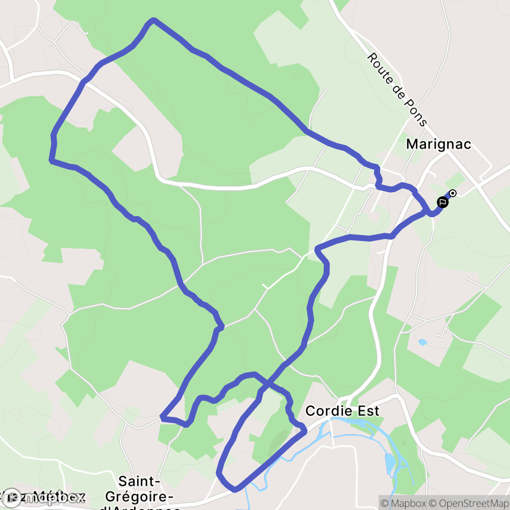 Marignac : carte du parcours de randonnée - France