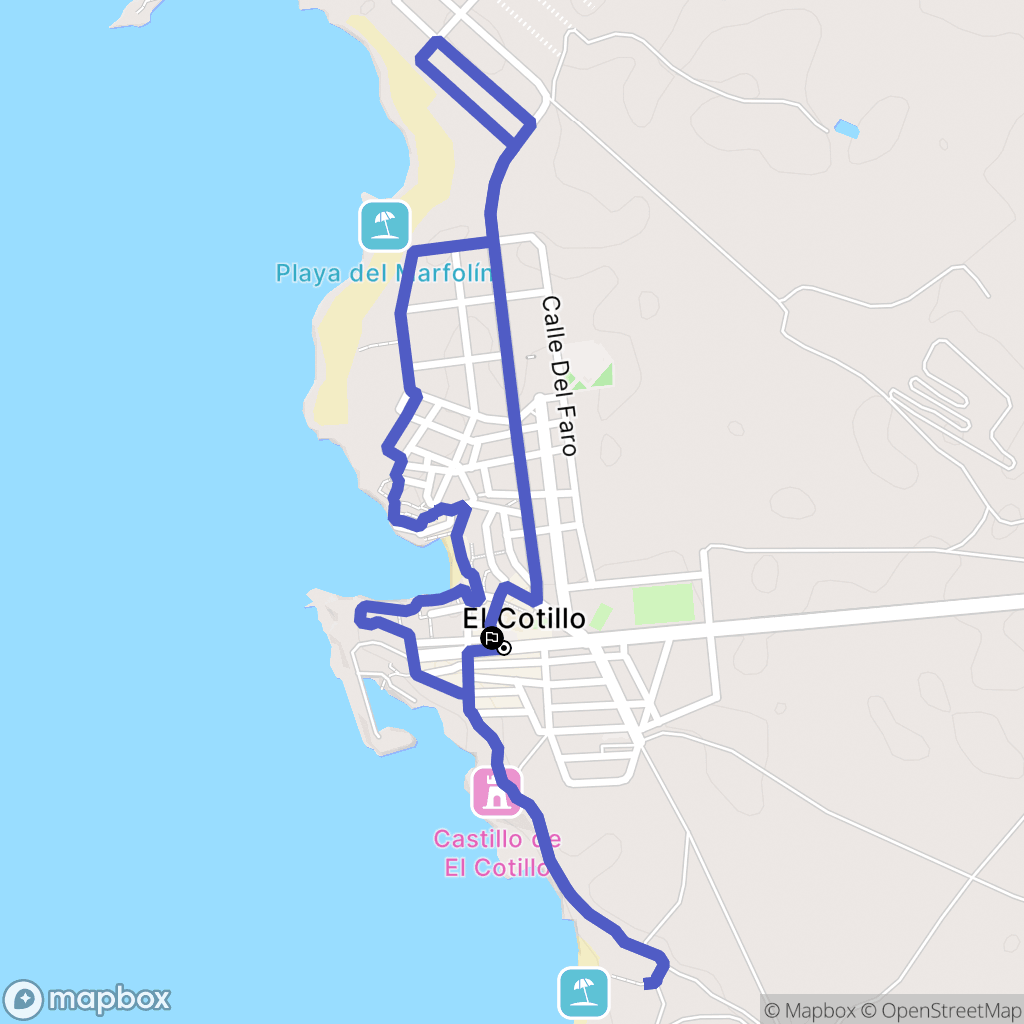 El Cotillo : carte du parcours de randonnée - Spain