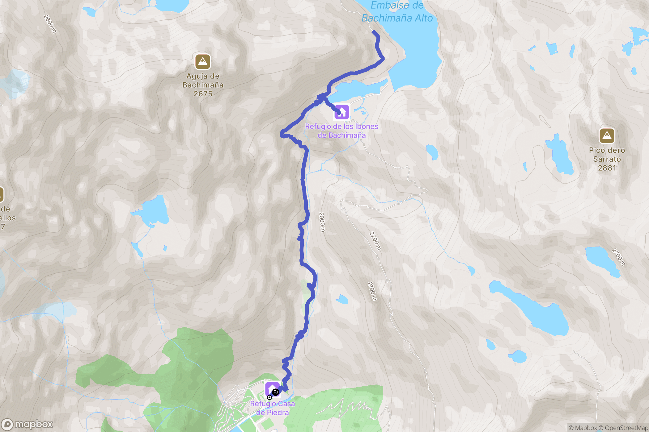Baños de Panticosa : carte du parcours de randonnée - Spain