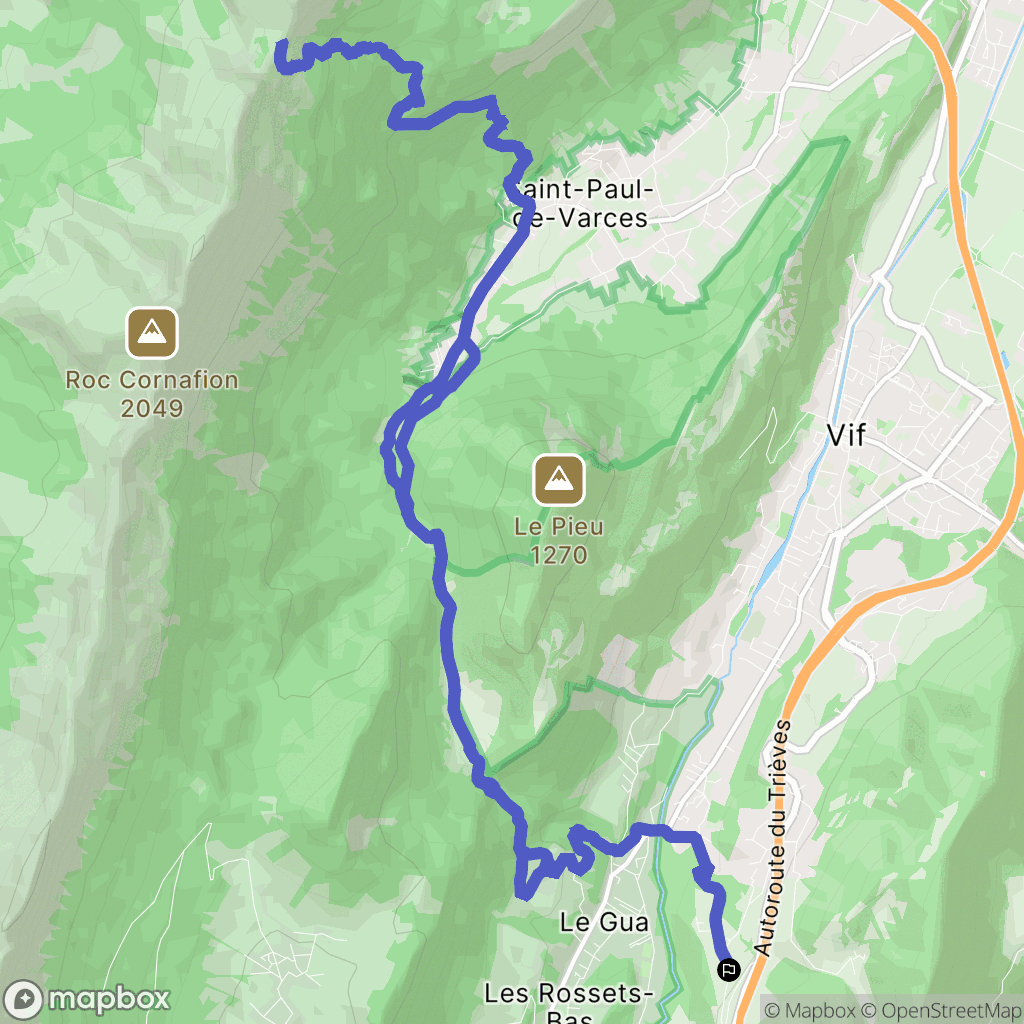 Vif : carte du parcours de randonnée - France