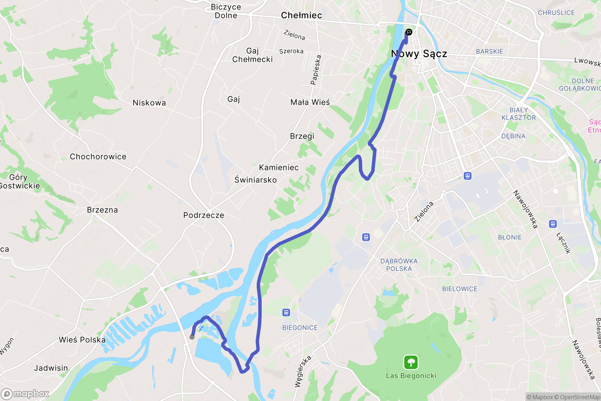 Stary Sącz: mapa trasy - Poland