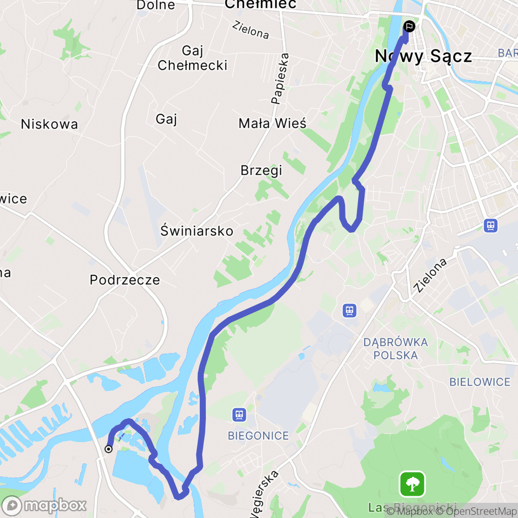 Stary Sącz: mapa trasy - Poland