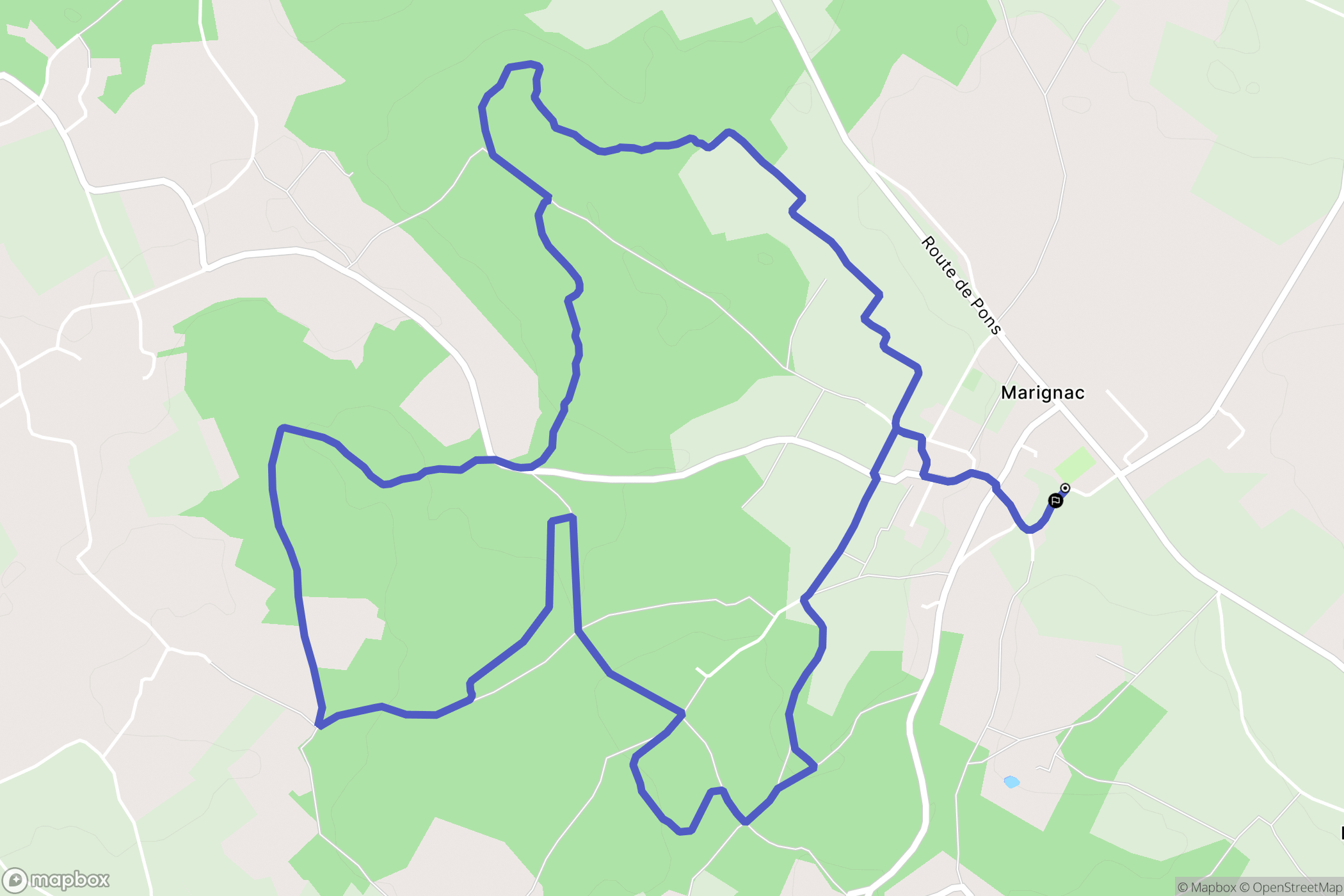 Marignac : carte du parcours de randonnée - France