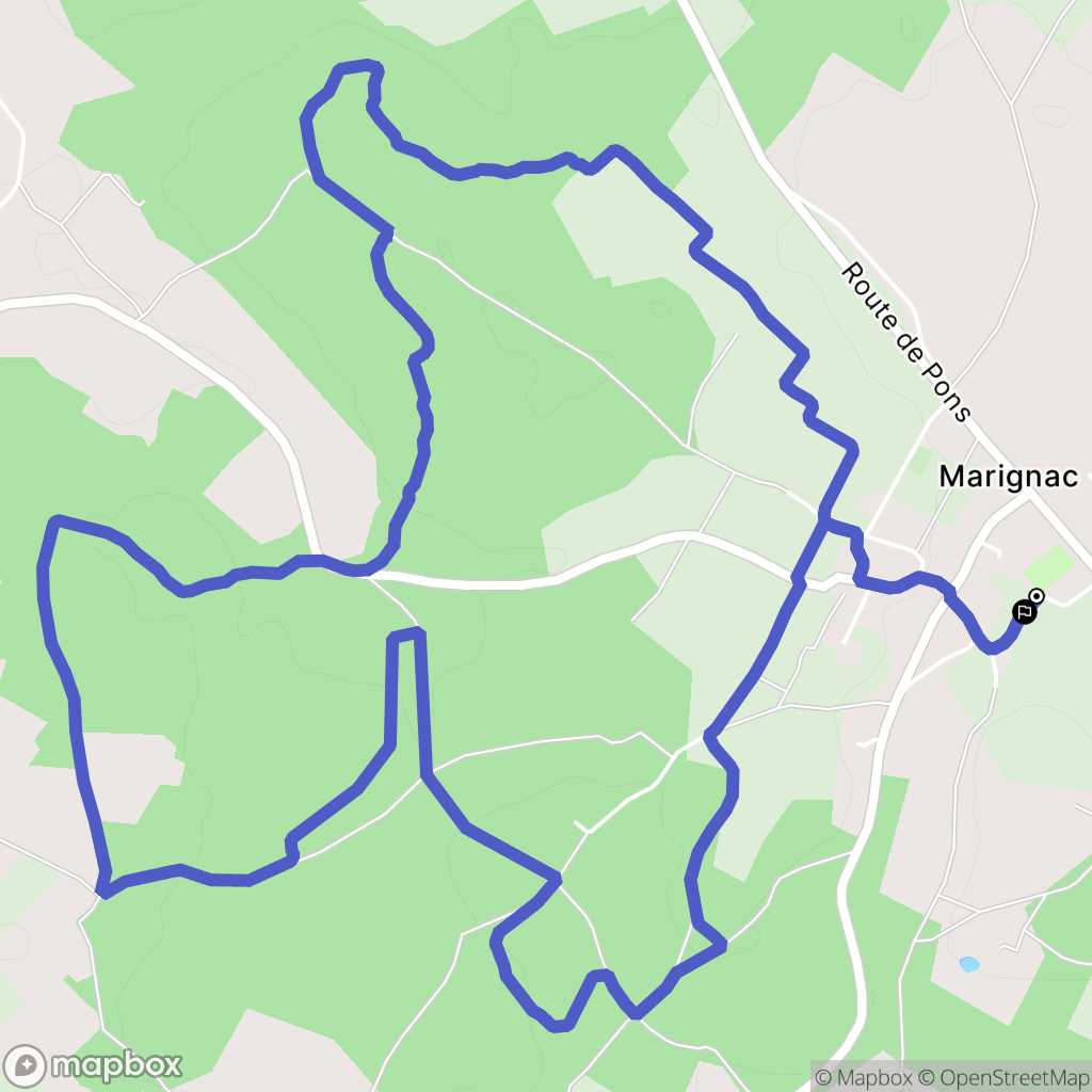 Marignac : carte du parcours de randonnée - France