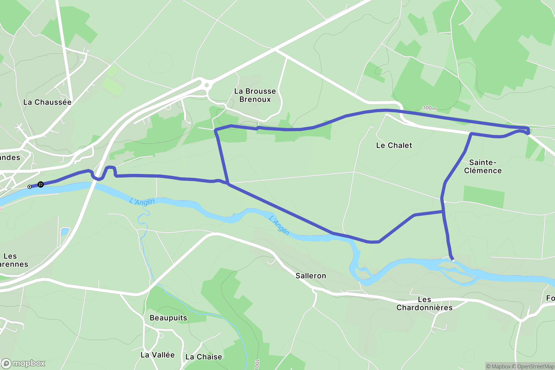 Ingrandes : carte du parcours de randonnée - France