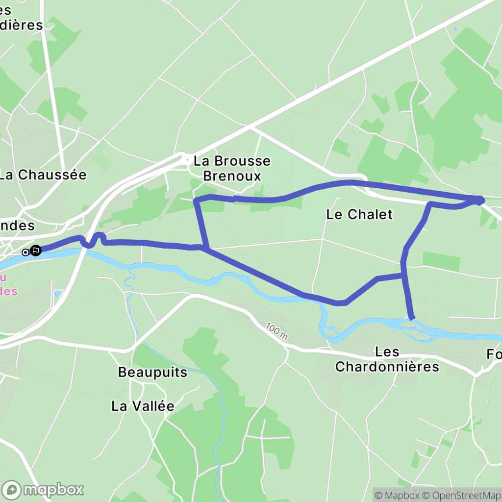 Ingrandes : carte du parcours de randonnée - France