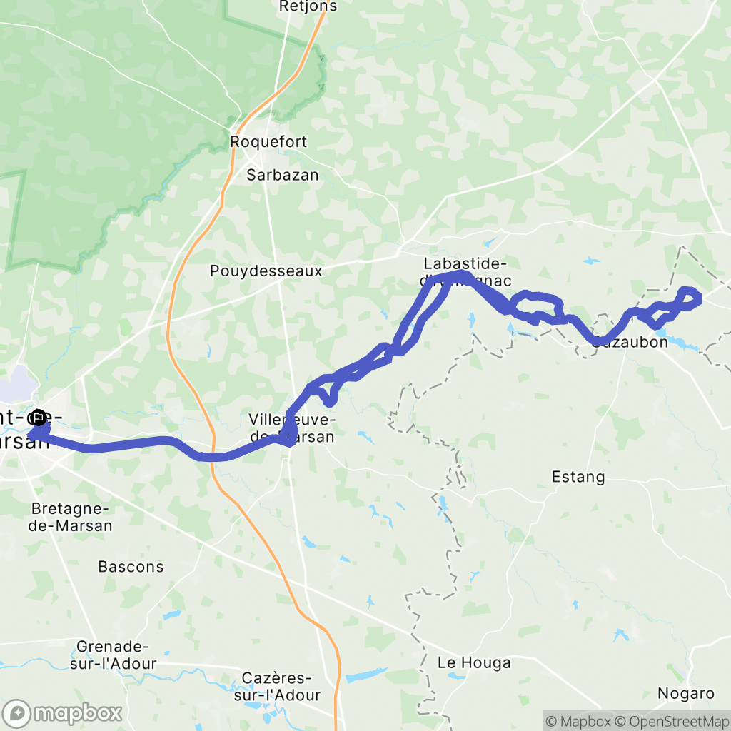 Mont-de-Marsan : carte du parcours de randonnée - France