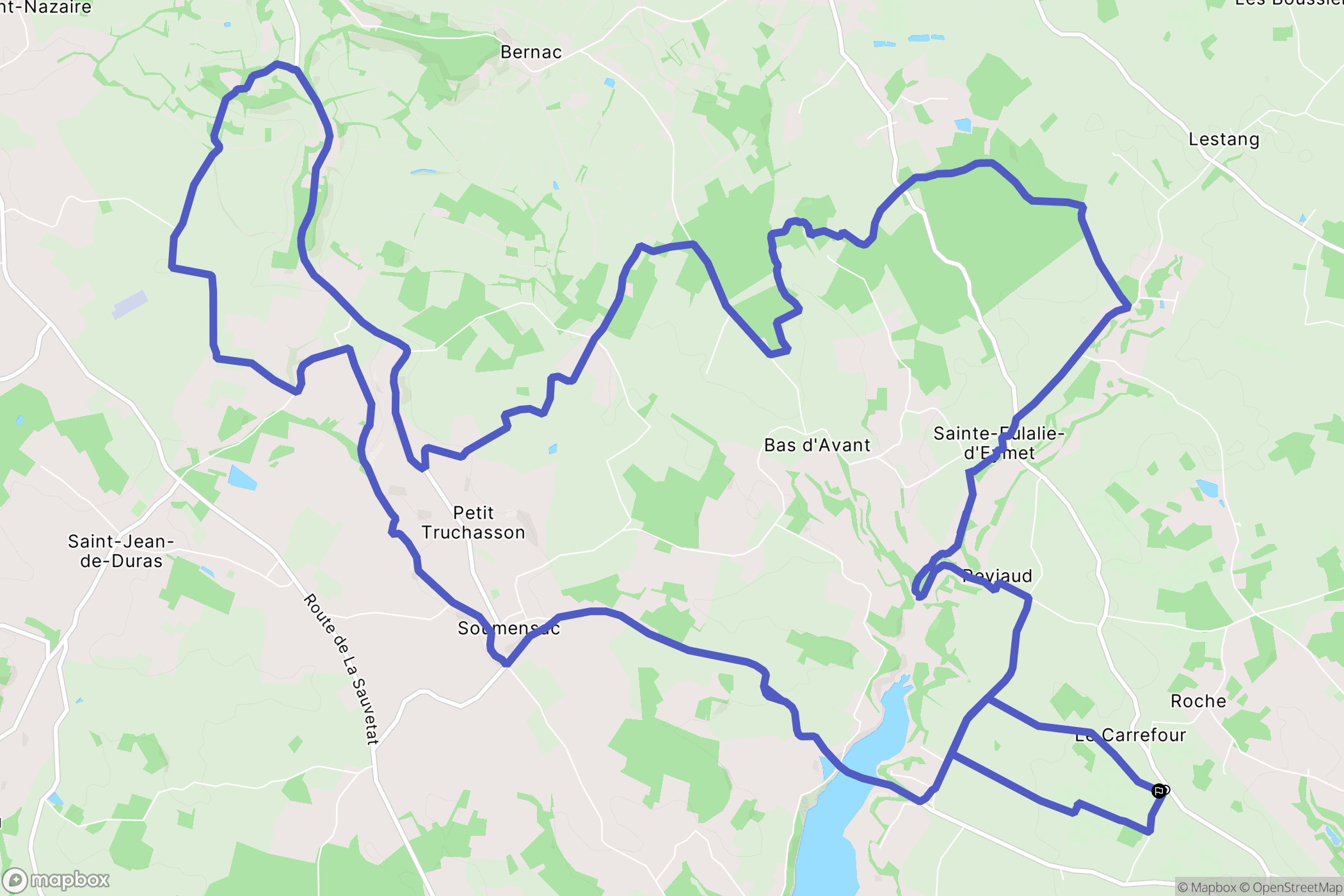Eymet : carte du parcours de randonnée - France