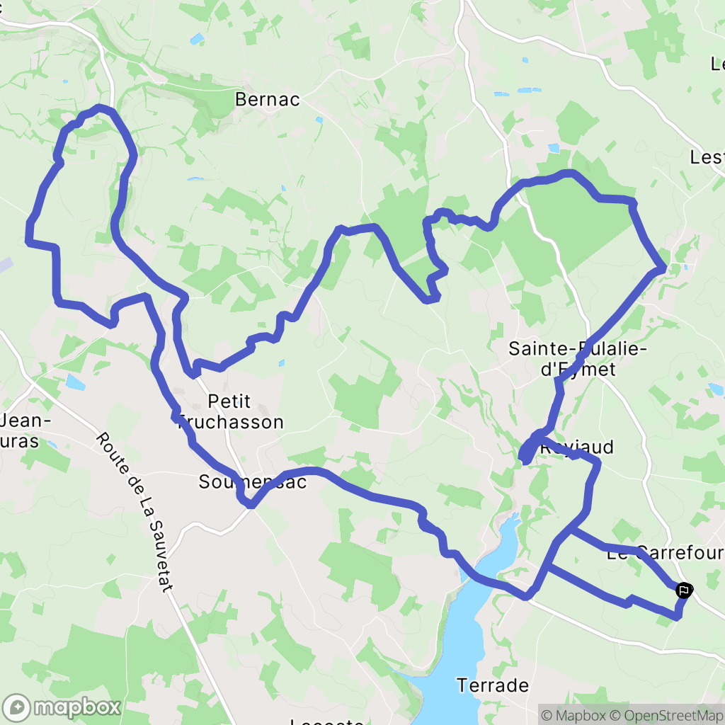 Eymet : carte du parcours de randonnée - France
