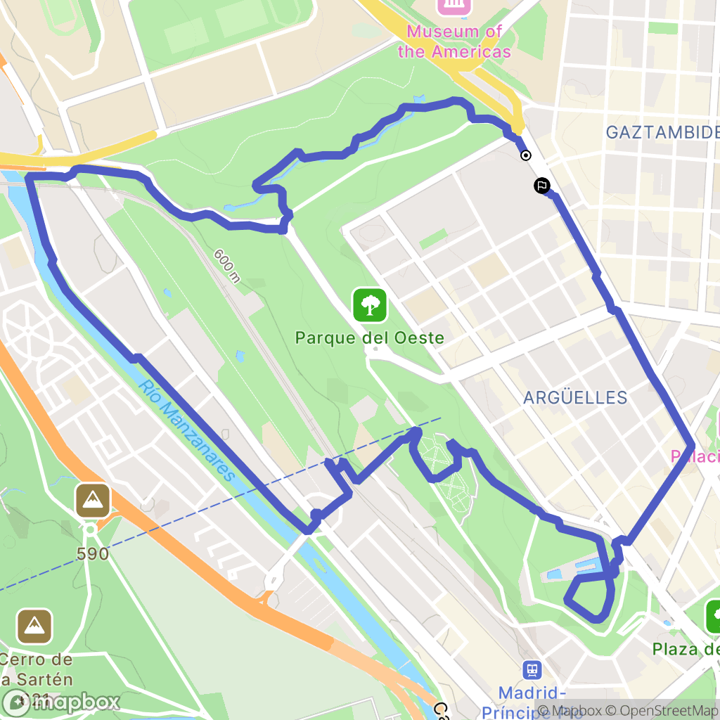Madrid : carte du parcours de randonnée - Spain