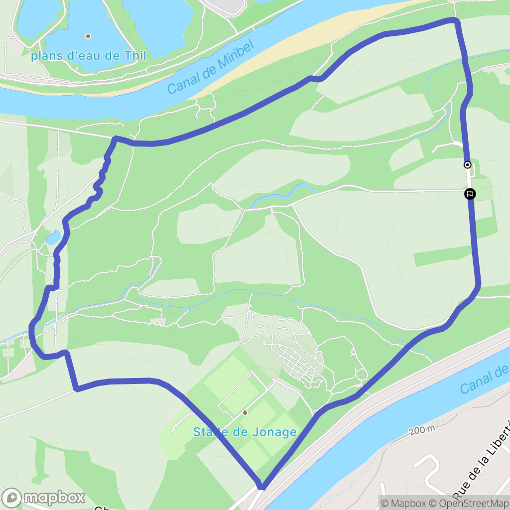 Jonage : carte du parcours de randonnée - France