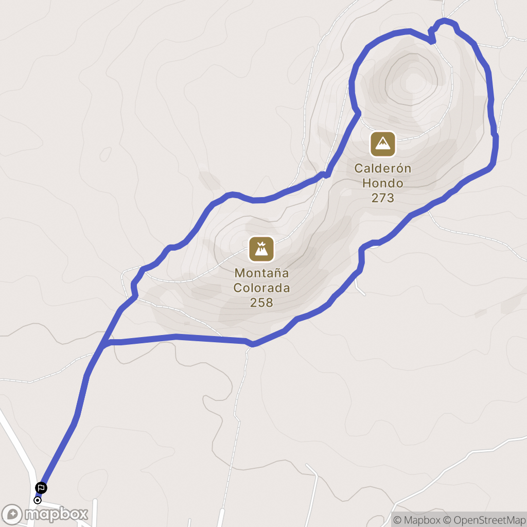 La Oliva : carte du parcours de randonnée - Spain