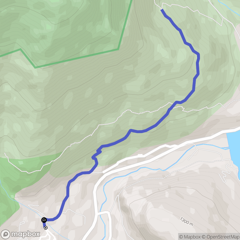 Sahún : carte du parcours de randonnée - Spain