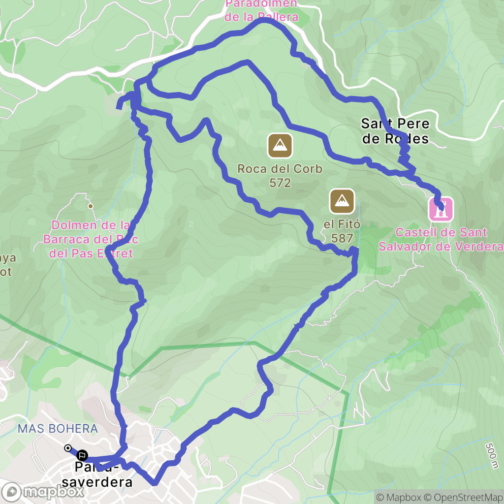 Palau Saverda : carte du parcours de randonnée - Spain