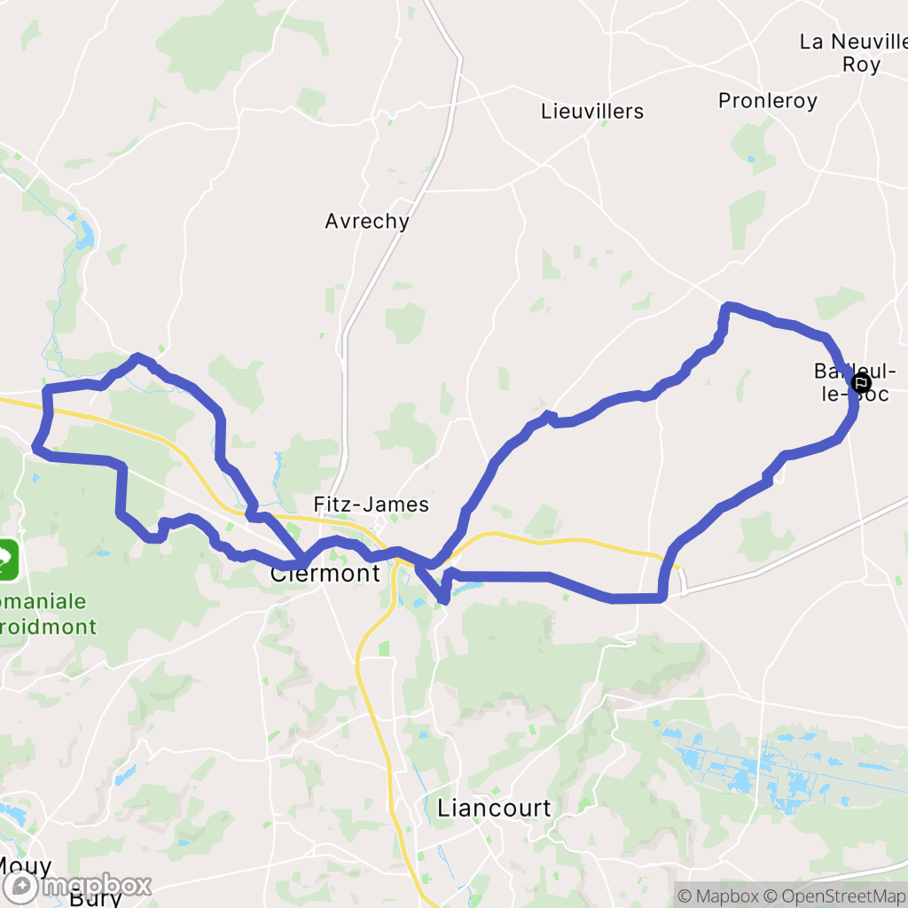 Bailleul-le-Soc : carte du parcours de randonnée - France