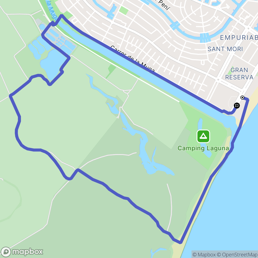 Empuriabrava : carte du parcours de randonnée - Spain
