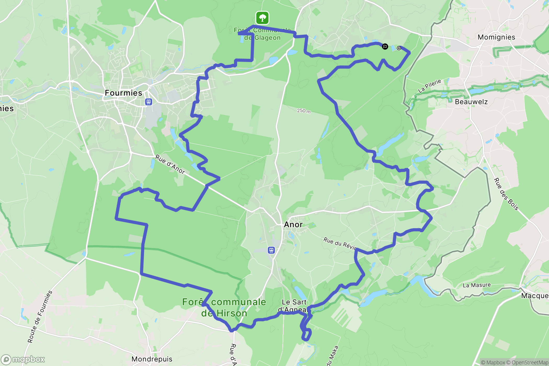 Ohain : carte du parcours de randonnée - France