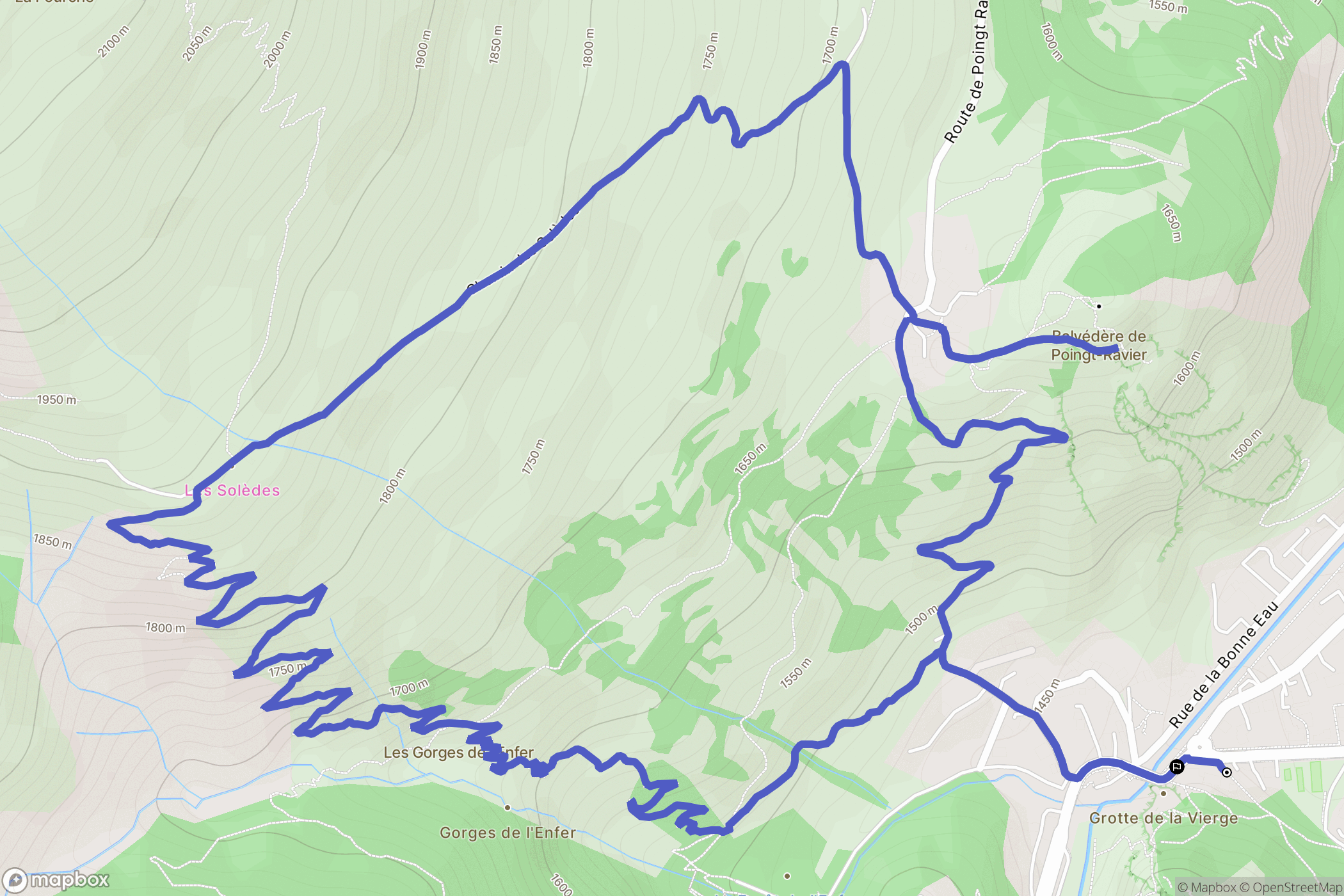 Valloire : carte du parcours de randonnée - France