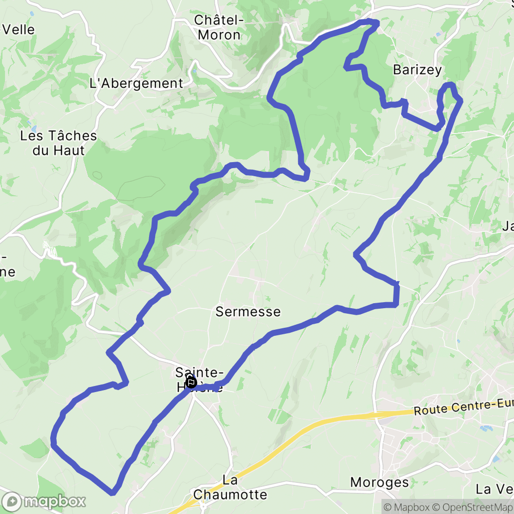 Sainte-Hélène : carte du parcours de randonnée - France