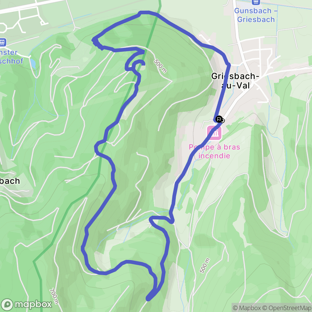 Griesbach-au-Val : carte du parcours de randonnée - France