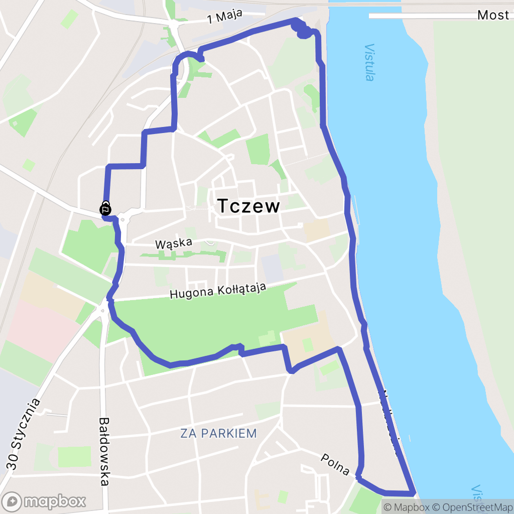 Tczew: mapa trasy - Poland