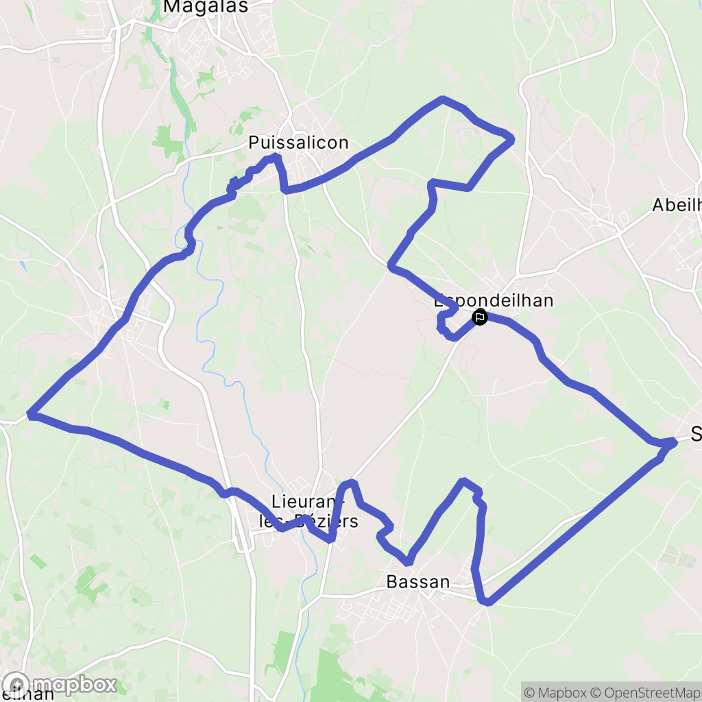 Espondeilhan : carte du parcours de randonnée - France