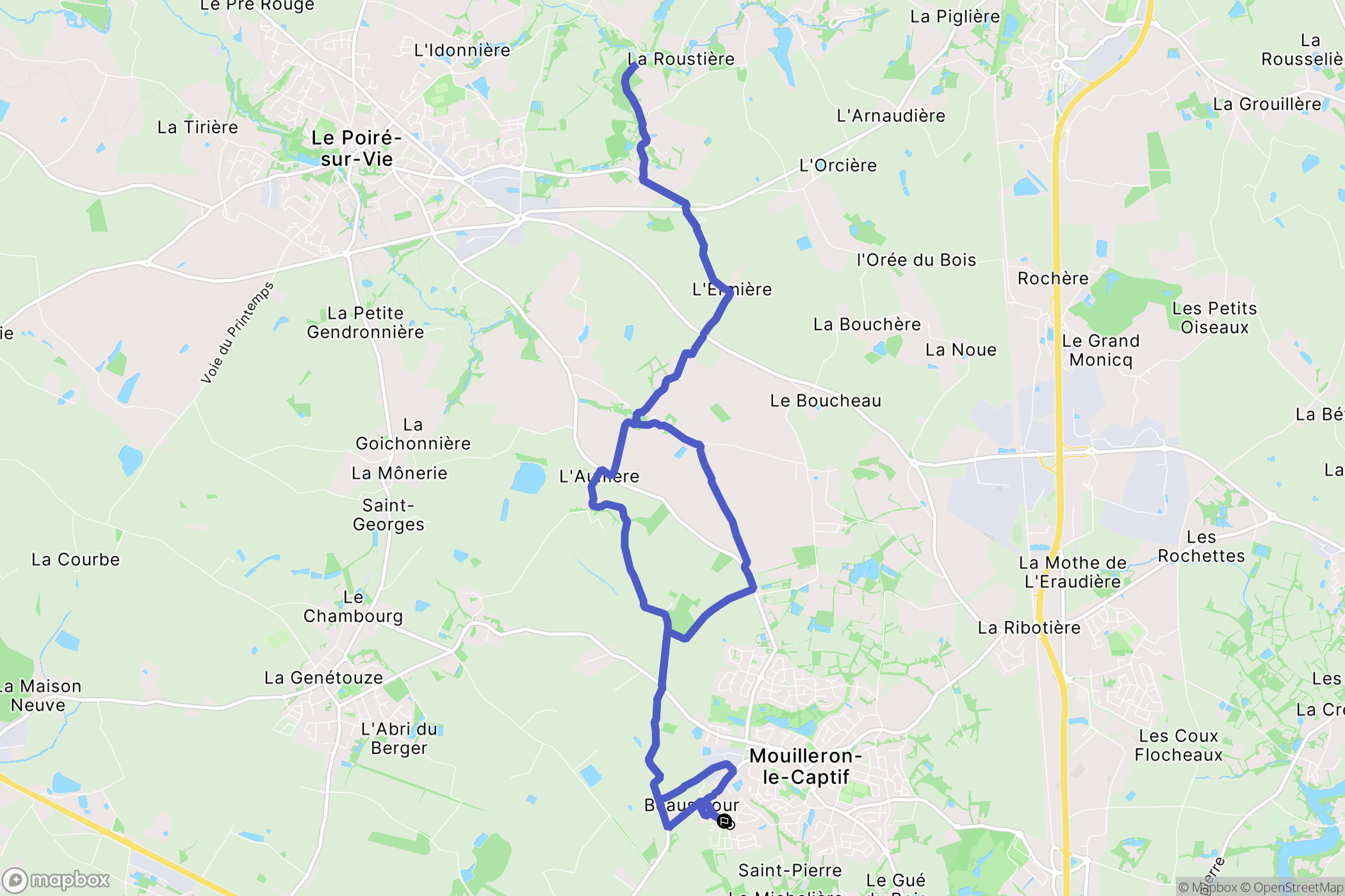 Mouilleron-le-Captif : carte du parcours de randonnée - France