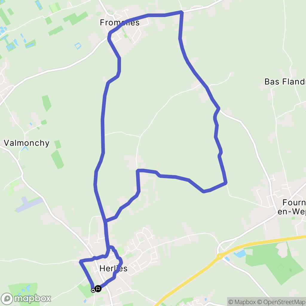 Herlies : carte du parcours de randonnée - France