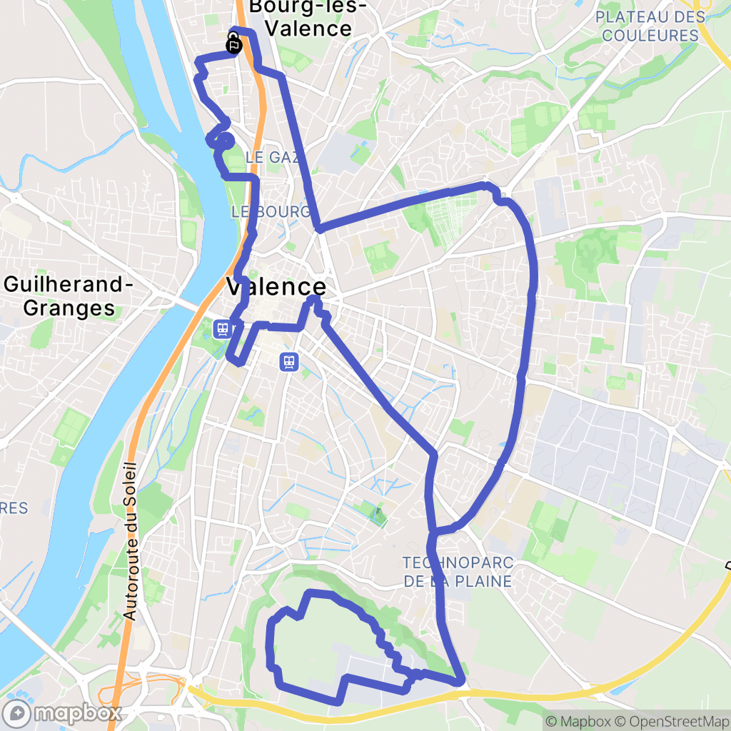 Bourg-lès-Valence : carte du parcours de randonnée - France