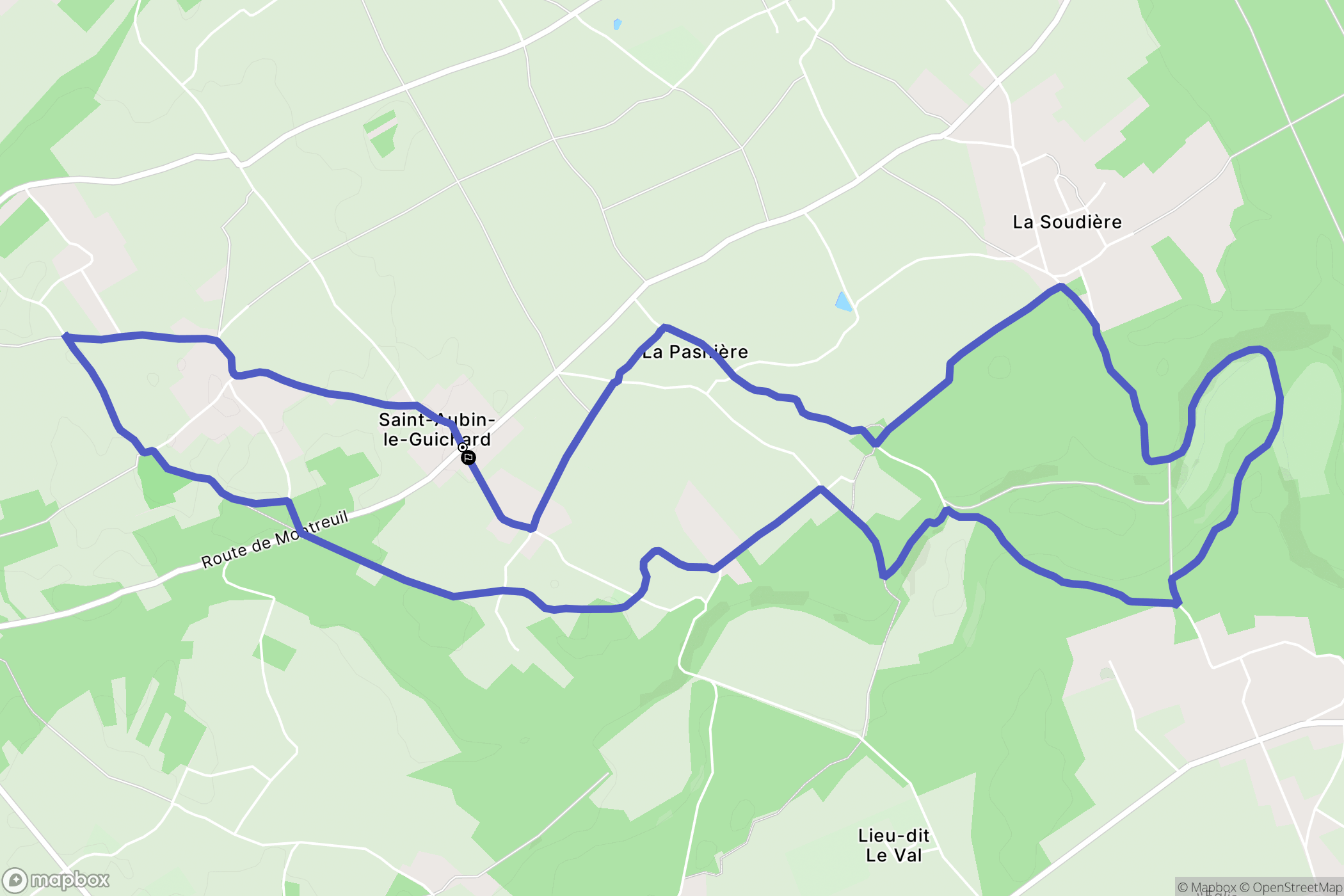 Mesnil-en-Ouche : carte du parcours de randonnée - France