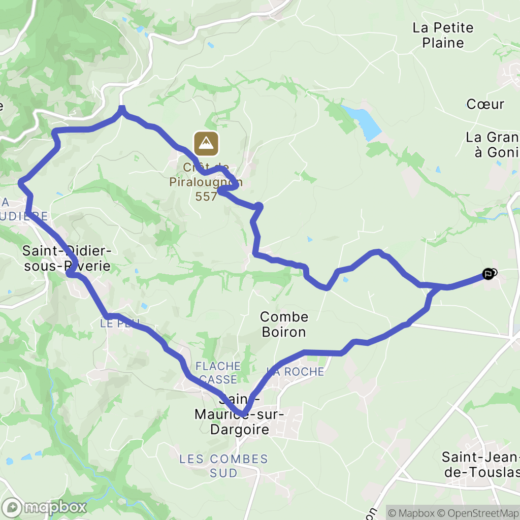 Bellevue : carte du parcours de randonnée - France