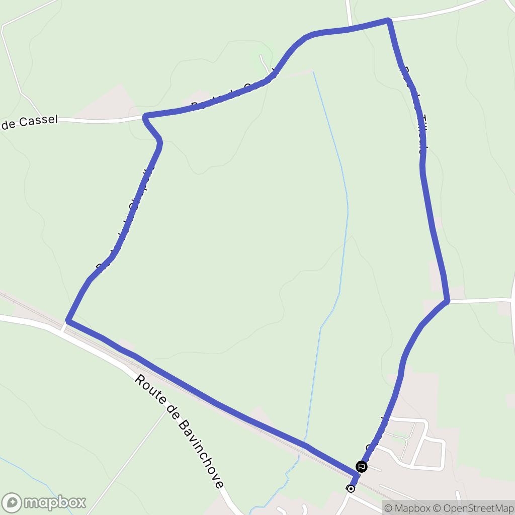 Bavinchove : carte du parcours de randonnée - France