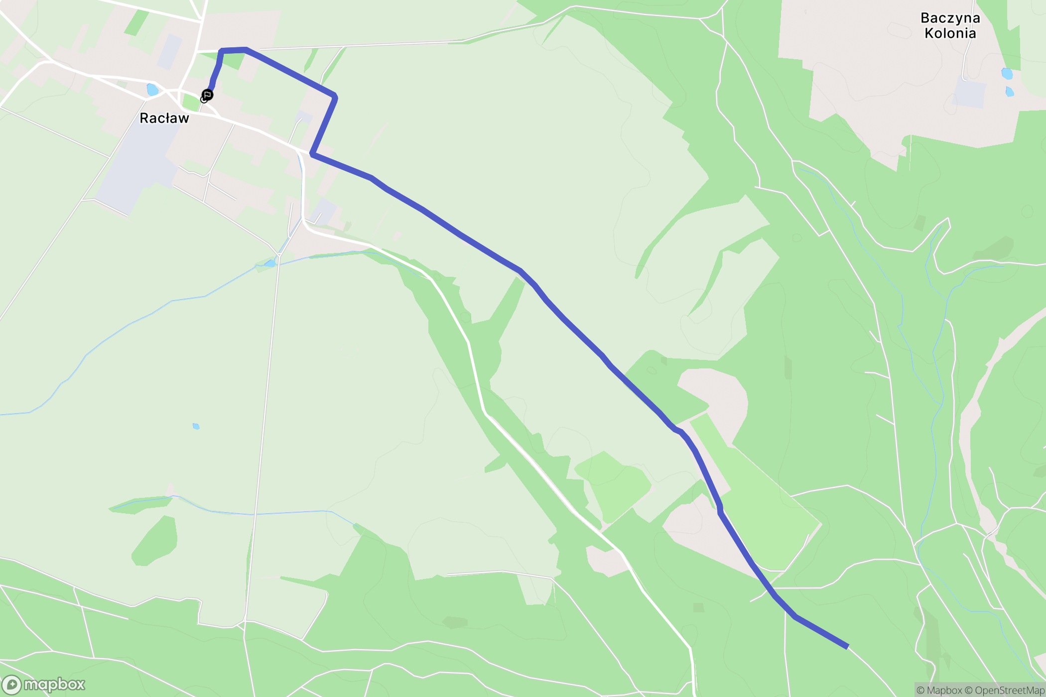 Racław: mapa trasy - Poland