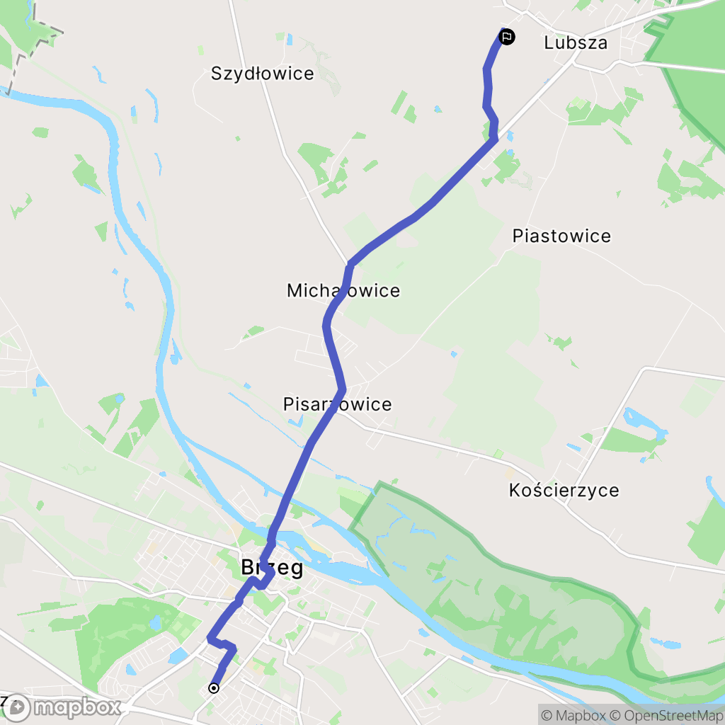 Brzeg: mapa trasy - Poland
