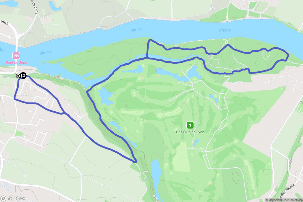 Jons : carte du parcours de randonnée - France