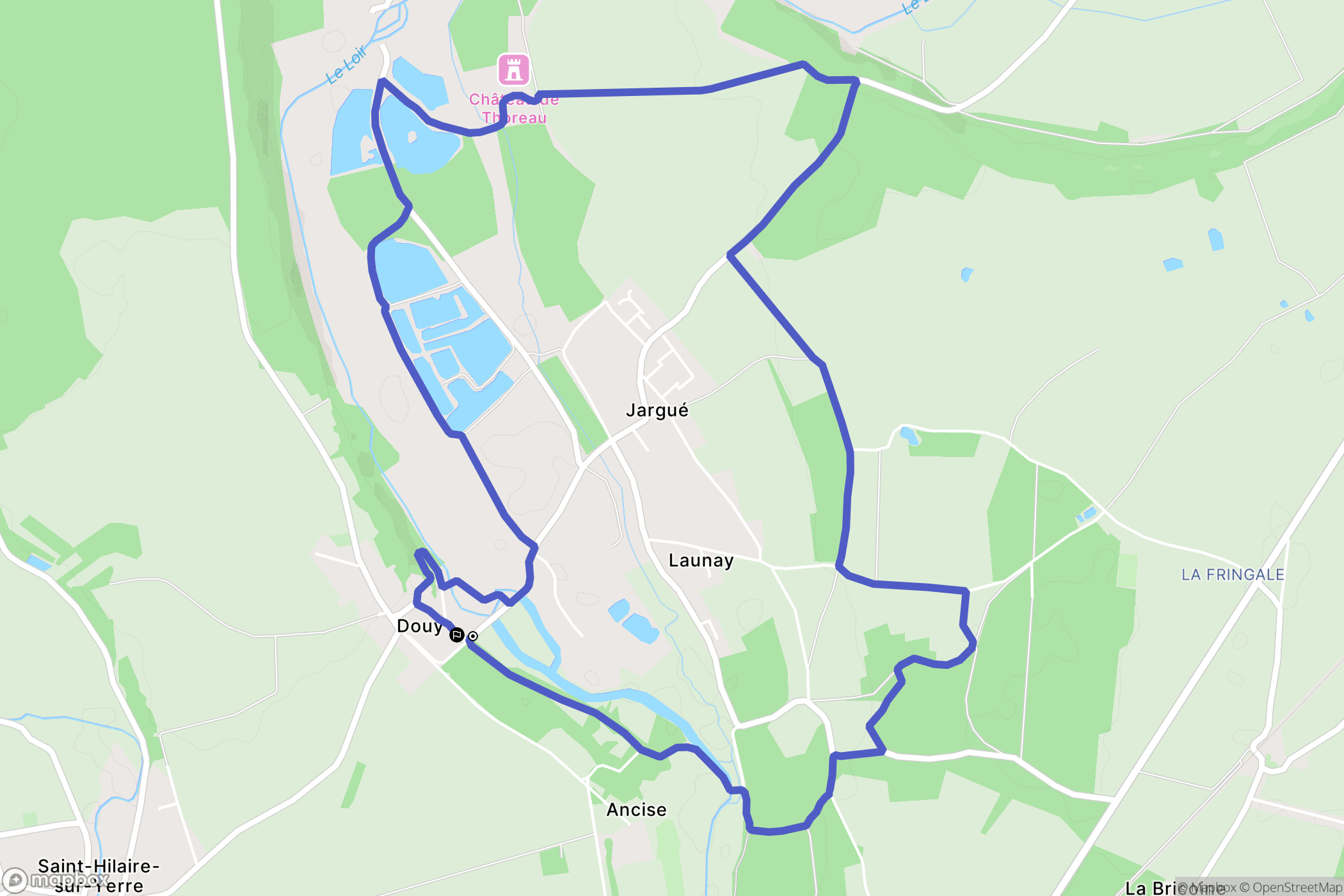 Cloyes-les-Trois-Rivières : carte du parcours de randonnée - France