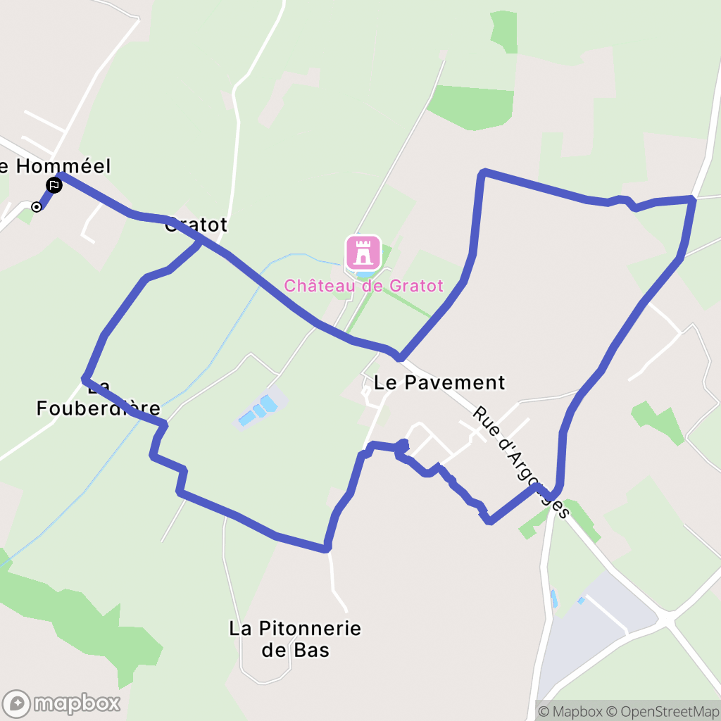Gratot : carte du parcours de randonnée - France