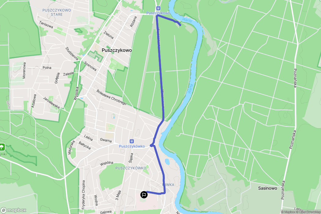 Puszczykowo: mapa trasy - Poland