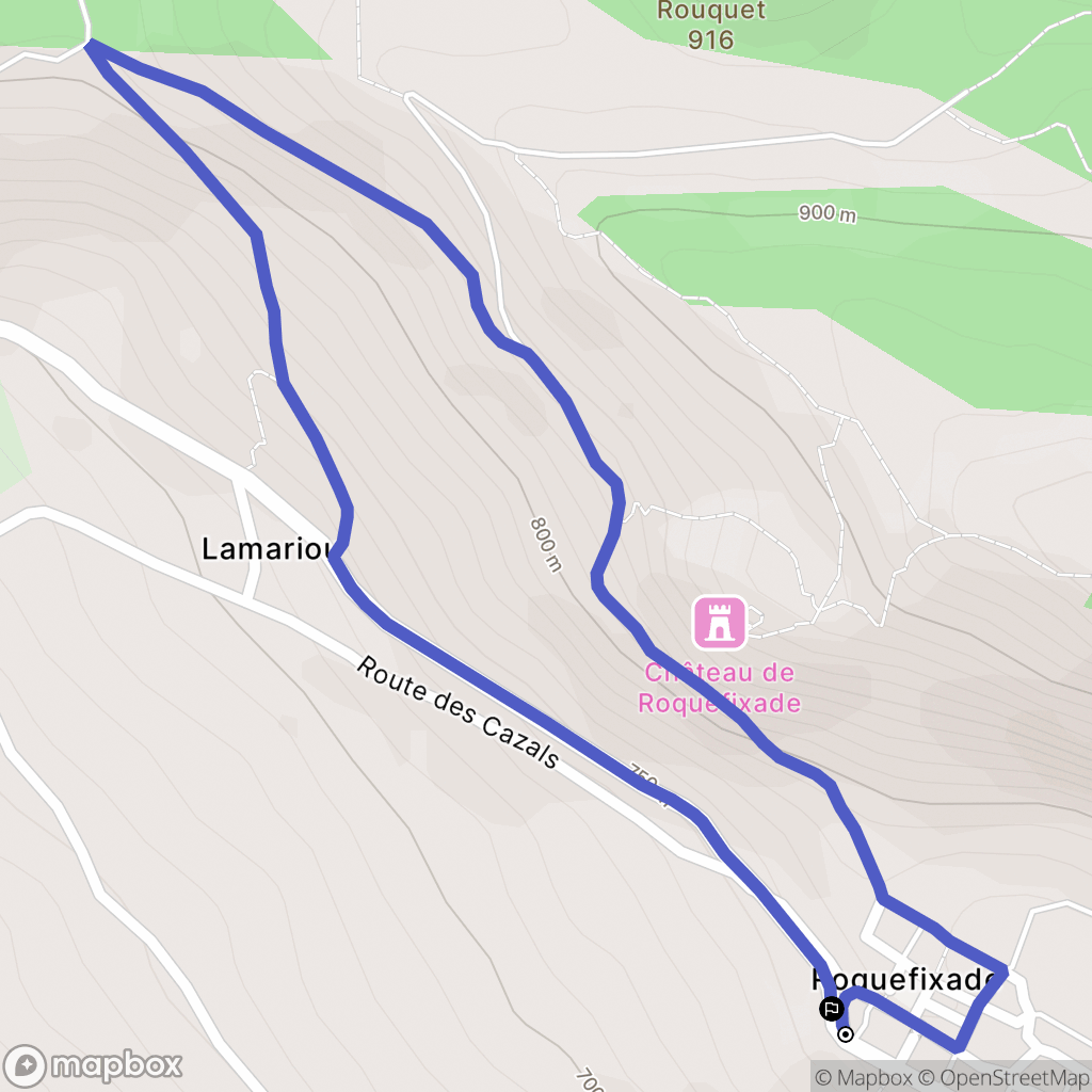 Roquefixade : carte du parcours de randonnée - France