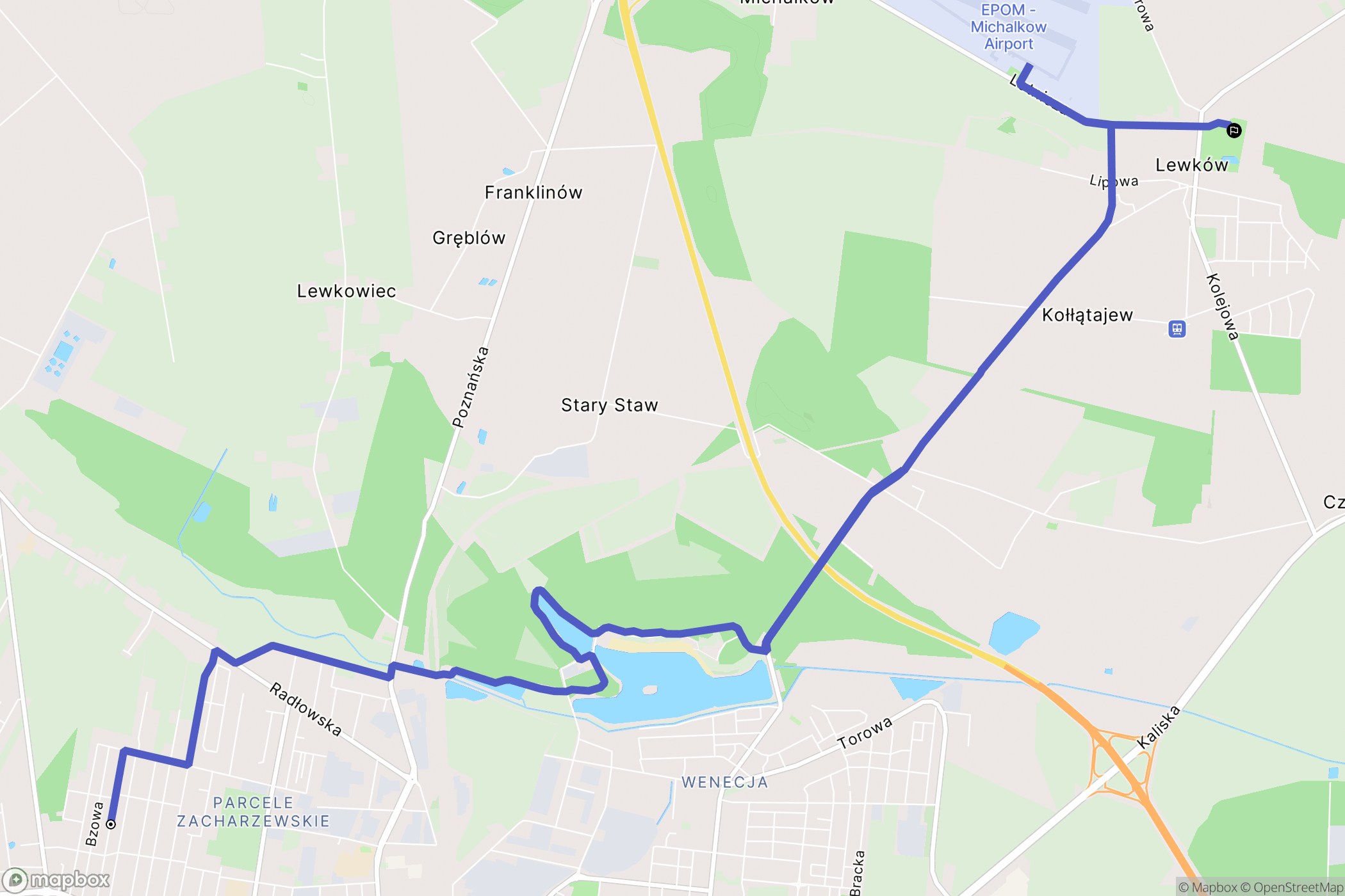 Ostrów Wielkopolski: mapa trasy - Poland