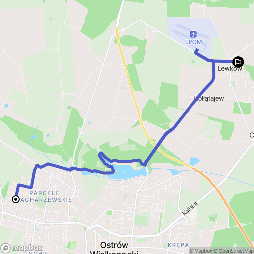 Ostrów Wielkopolski: mapa trasy - Poland