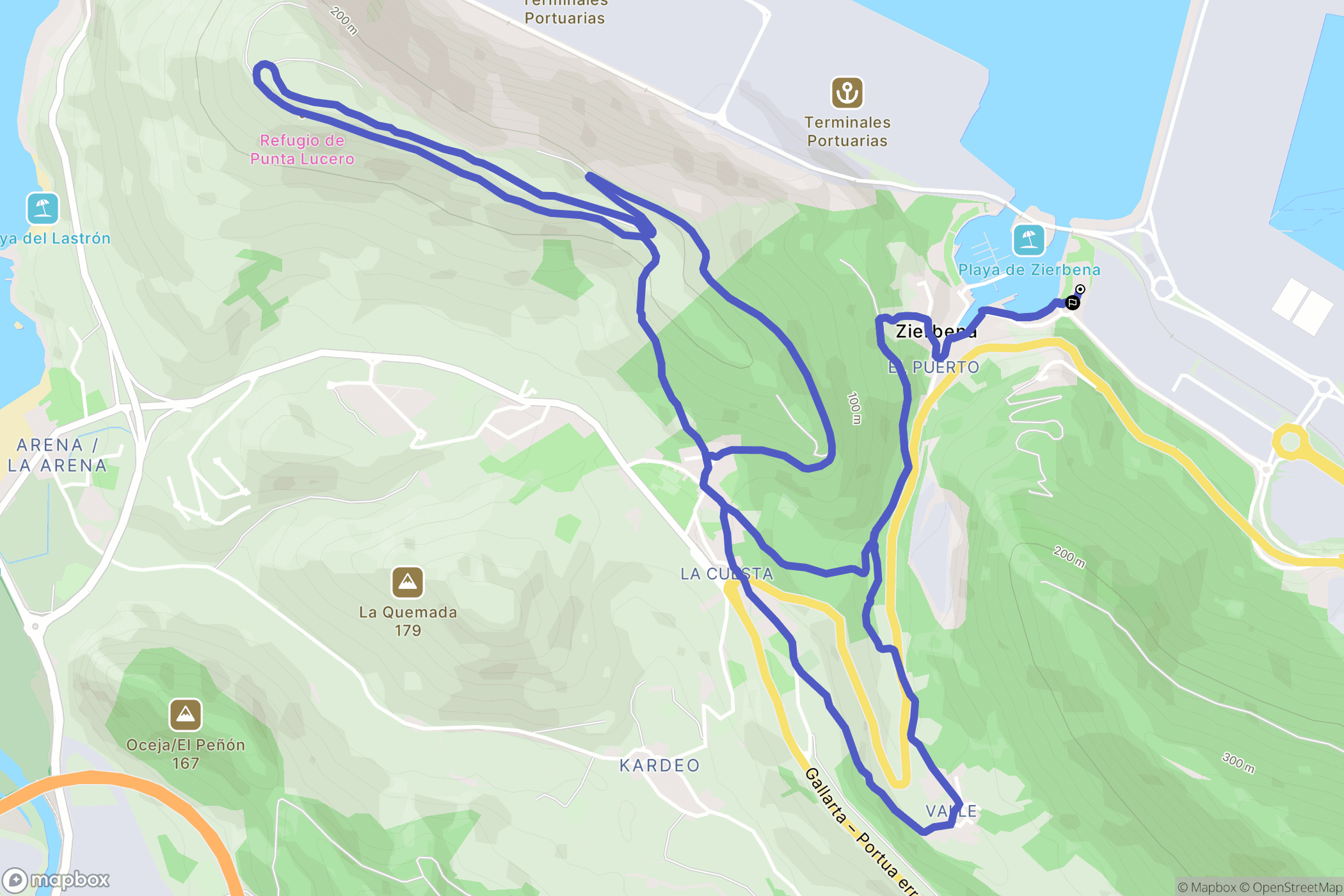 Virgen del Puerto : carte du parcours de randonnée - Spain
