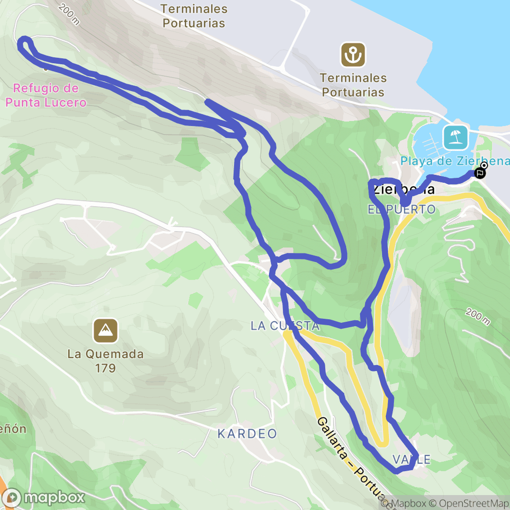 Virgen del Puerto : carte du parcours de randonnée - Spain