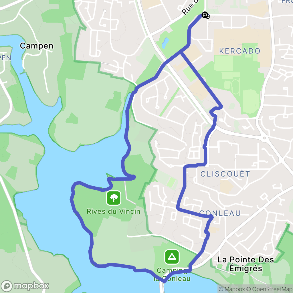 Vannes : carte du parcours de randonnée - France