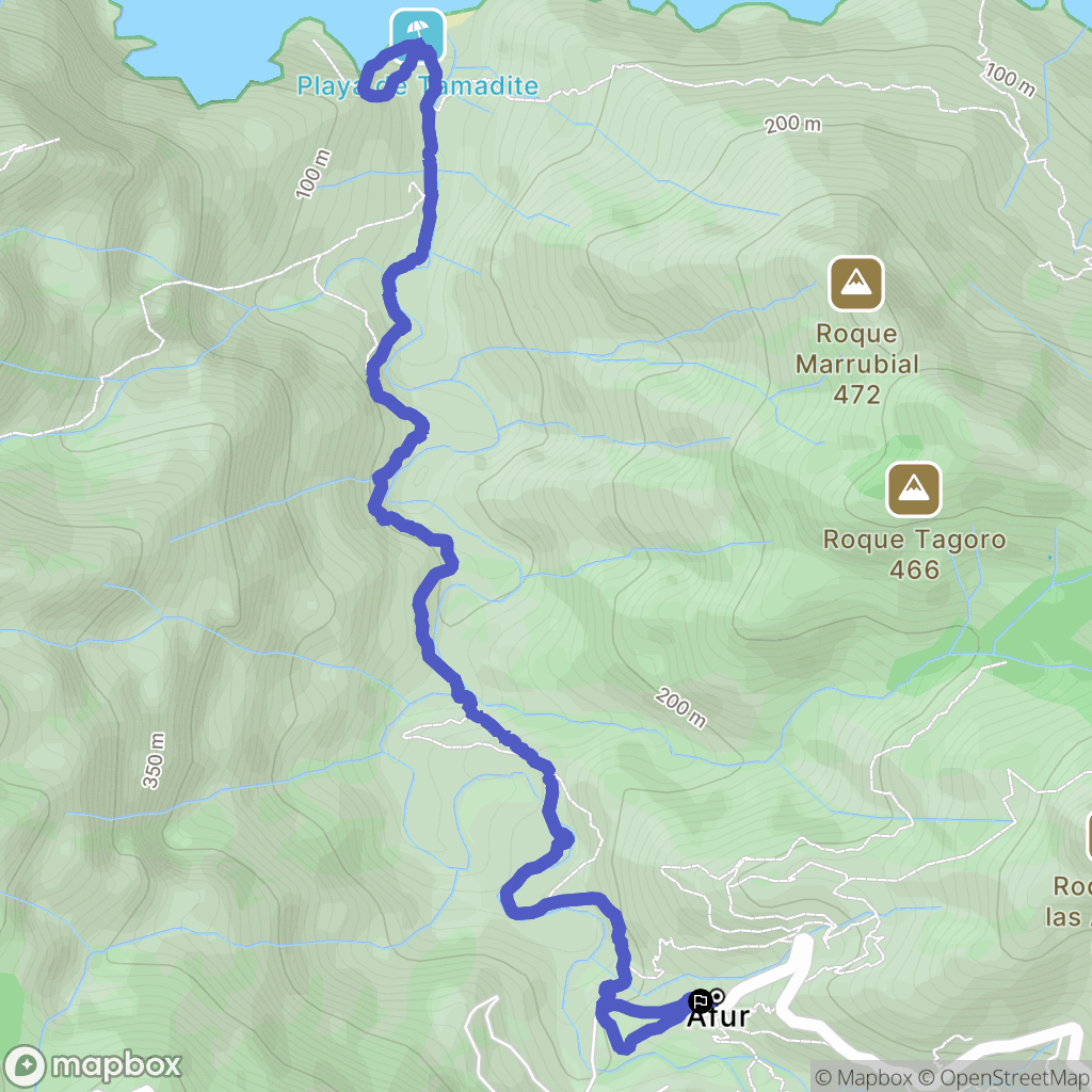 Santa Cruz de Tenerife : carte du parcours de randonnée - Spain