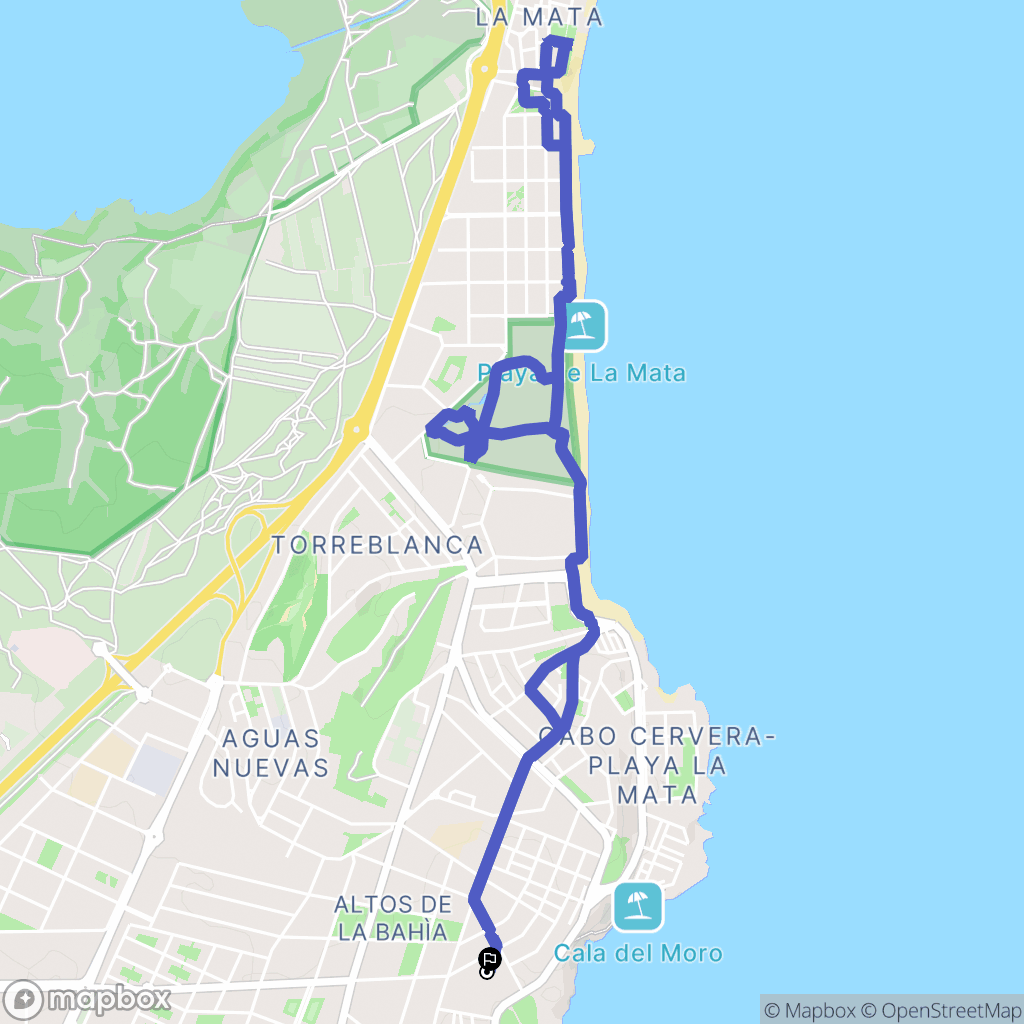 Torrevieja : carte du parcours de randonnée - Spain