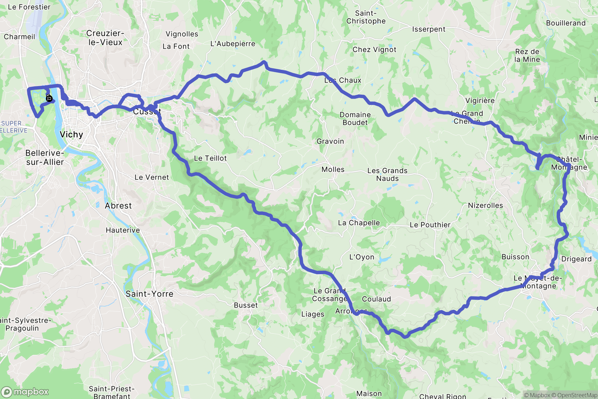 Bellerive-sur-Allier : carte du parcours de randonnée - France