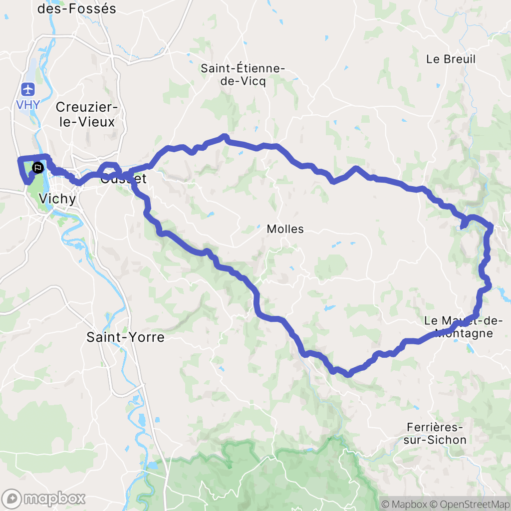 Bellerive-sur-Allier : carte du parcours de randonnée - France