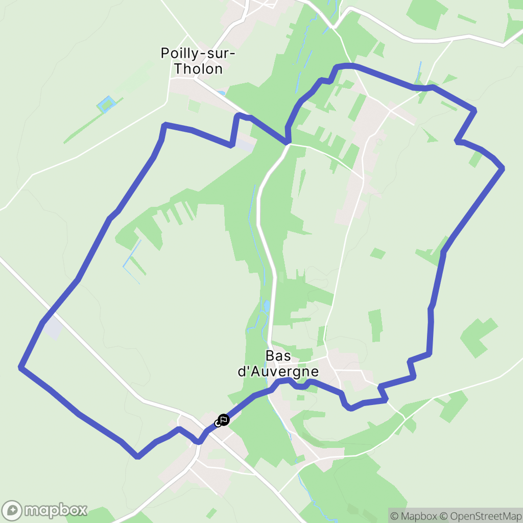 Poilly-sur-Tholon : carte du parcours de randonnée - France