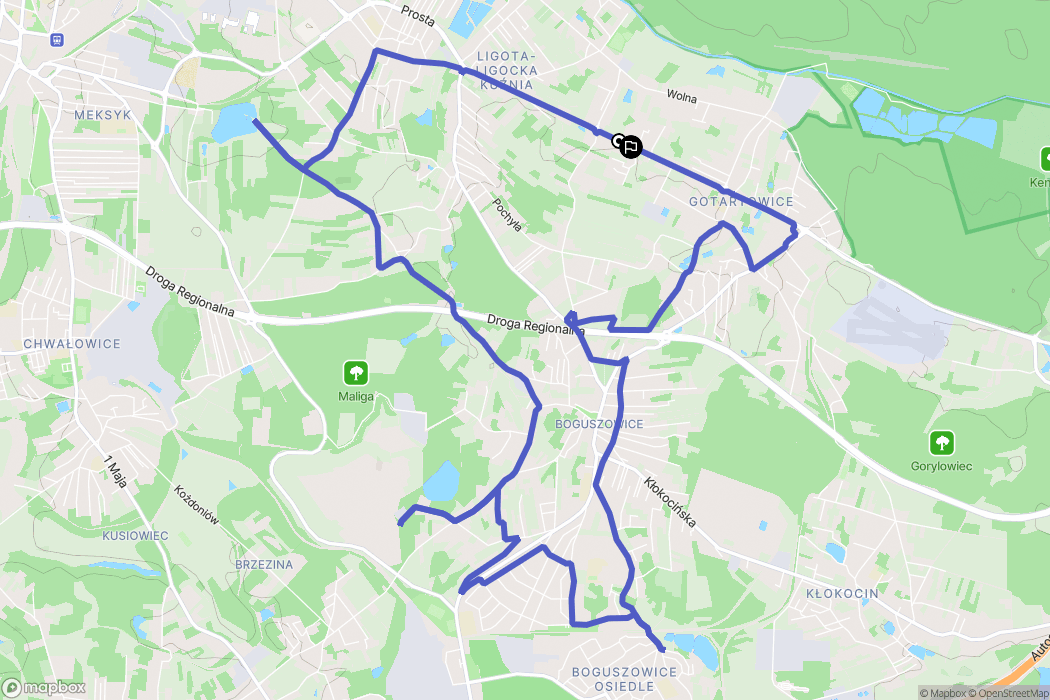 Rybnik: mapa trasy - Poland